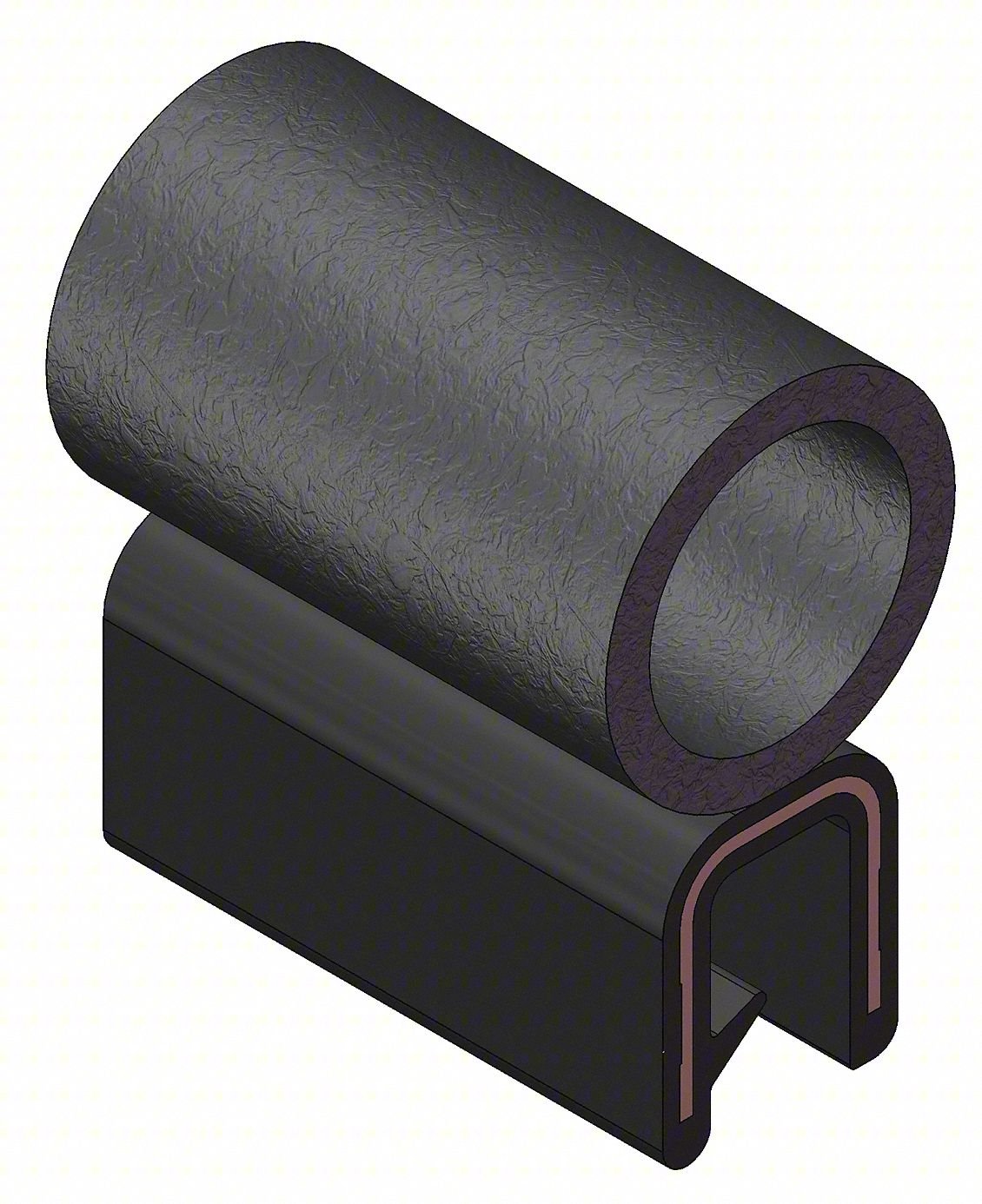 TRIM SEAL,25 FT L,BLACK, PVC, 13/32 IN W