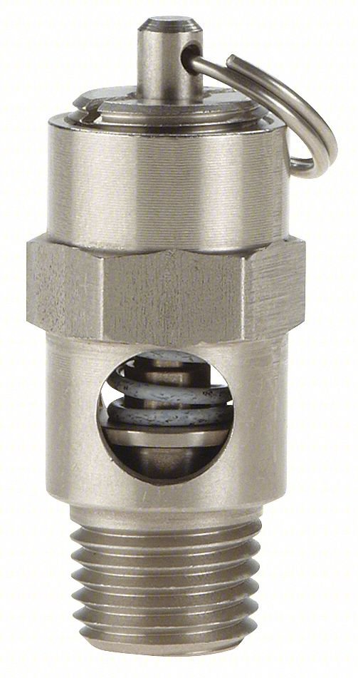 Safety Valve,Soft Seat,1/4 In,75 PSI,SS