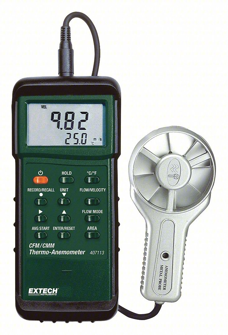 ANEMOMETER, 100 TO 6,890FPM, 32 TO 175F