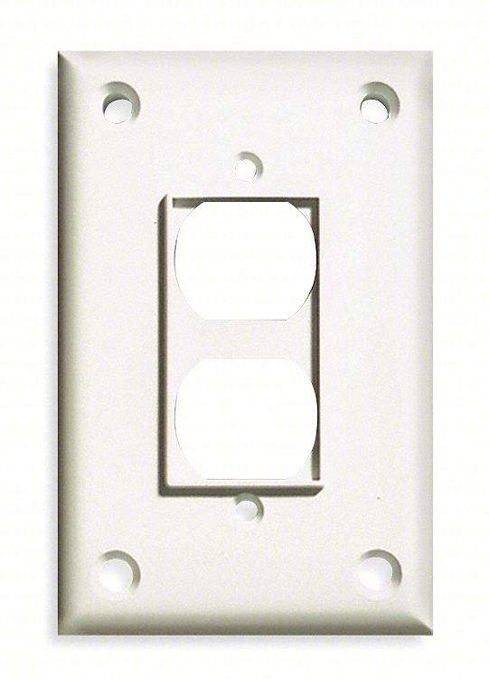 DUPLEX RECEPT WLL PLT,JMB;WHT,1GNG,TXTR