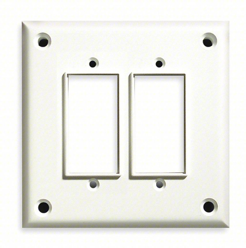 ROCKER/GFI WALL PLATE,STND;WHT,2GNG,TXTR