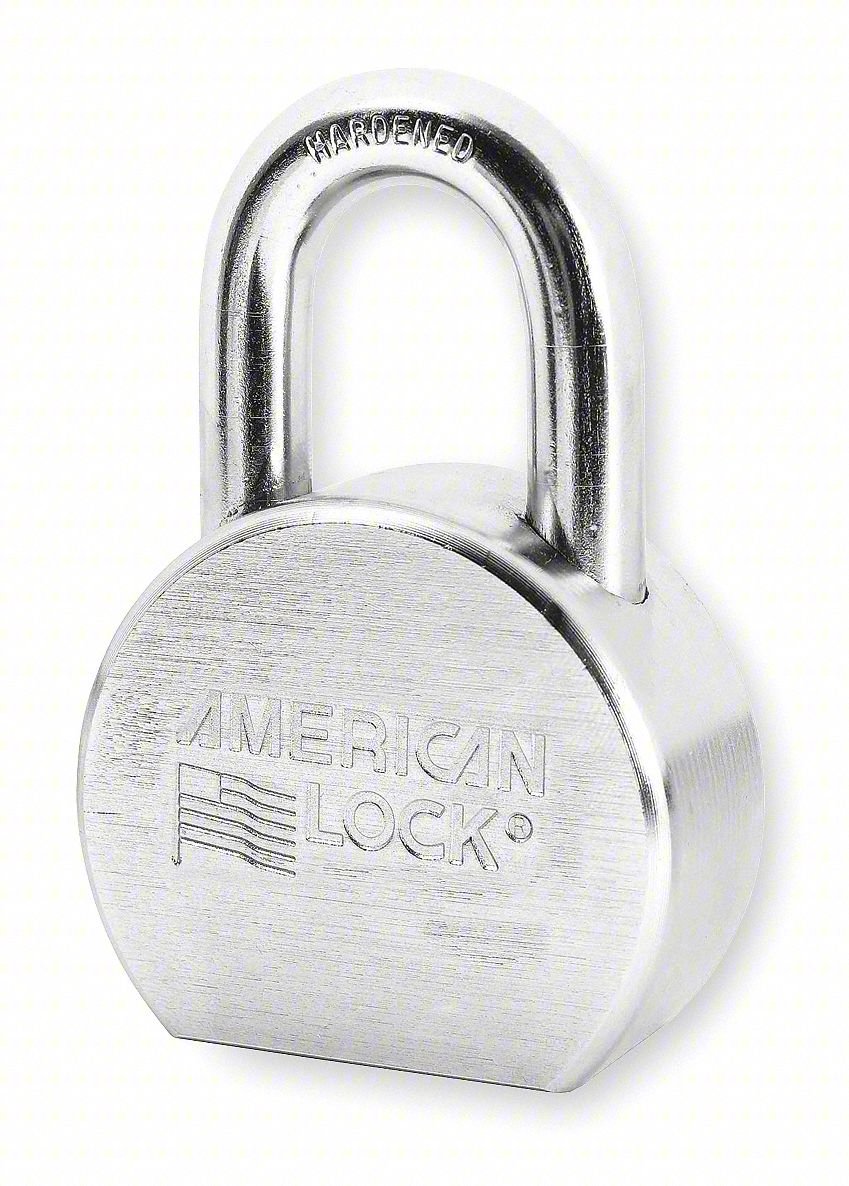 Keyed Padlock, 15/16 in,Round,Silver
