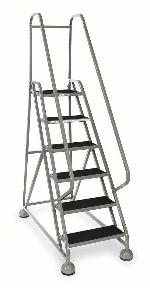 Rolling Ladder,Hndrl,Platfm 54 In H
