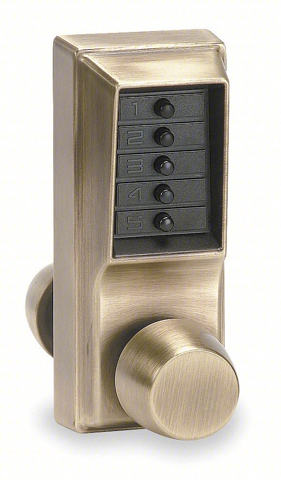 Push Button Lock,Entry,Antique Brass