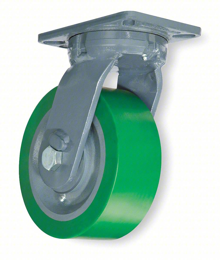 PLATE CASTER: SWIVEL, POLYURETHANE, 6 IN
