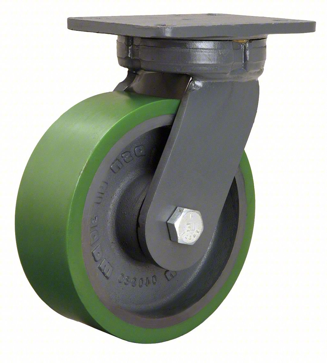 PLATE CASTER: SWIVEL, POLYURETHANE, 8 IN
