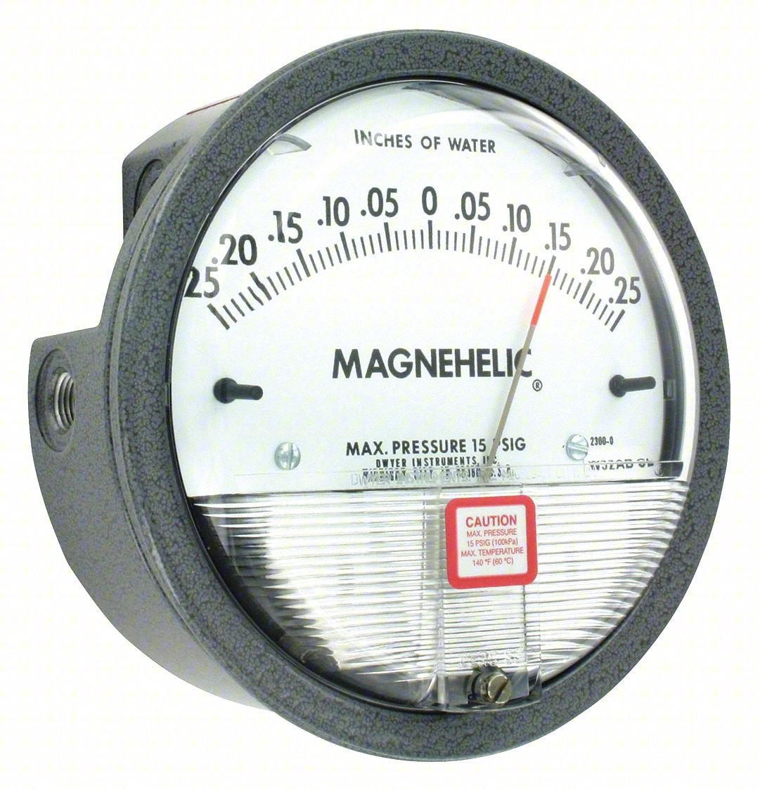 Pressure Gauge,0.25In to 0 to 0.25In H2O