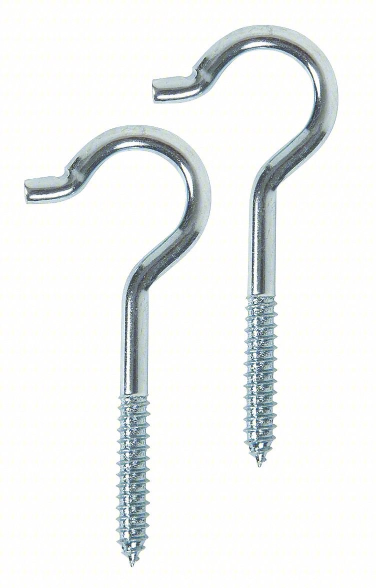 CEILING HOOK,SILVER,STEEL,2 IN D,PK20