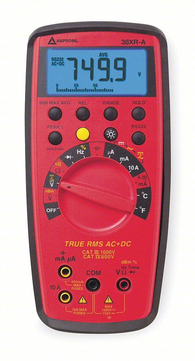 Digital Multimeter,750V,10A,40 MOhms