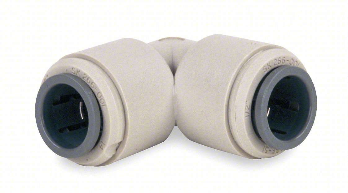 90 Elbow Union,5/32in Tube OD,Gray,PK10