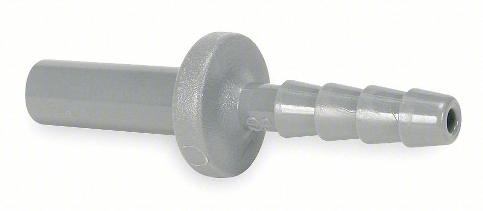 Adapter,1/4 In Tube OD,Acetal,Gray,PK10