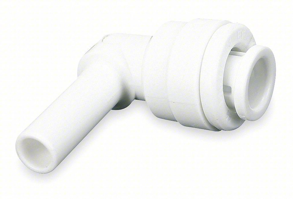 90 Elbow,1/4 In. Tube OD,Wh,PK10