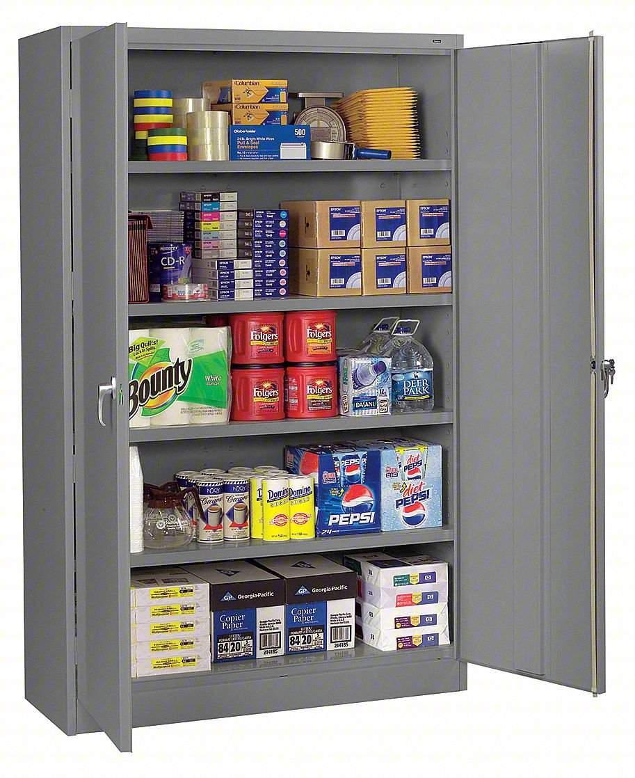 Storage Cabinet,Unassembled,Med Gray