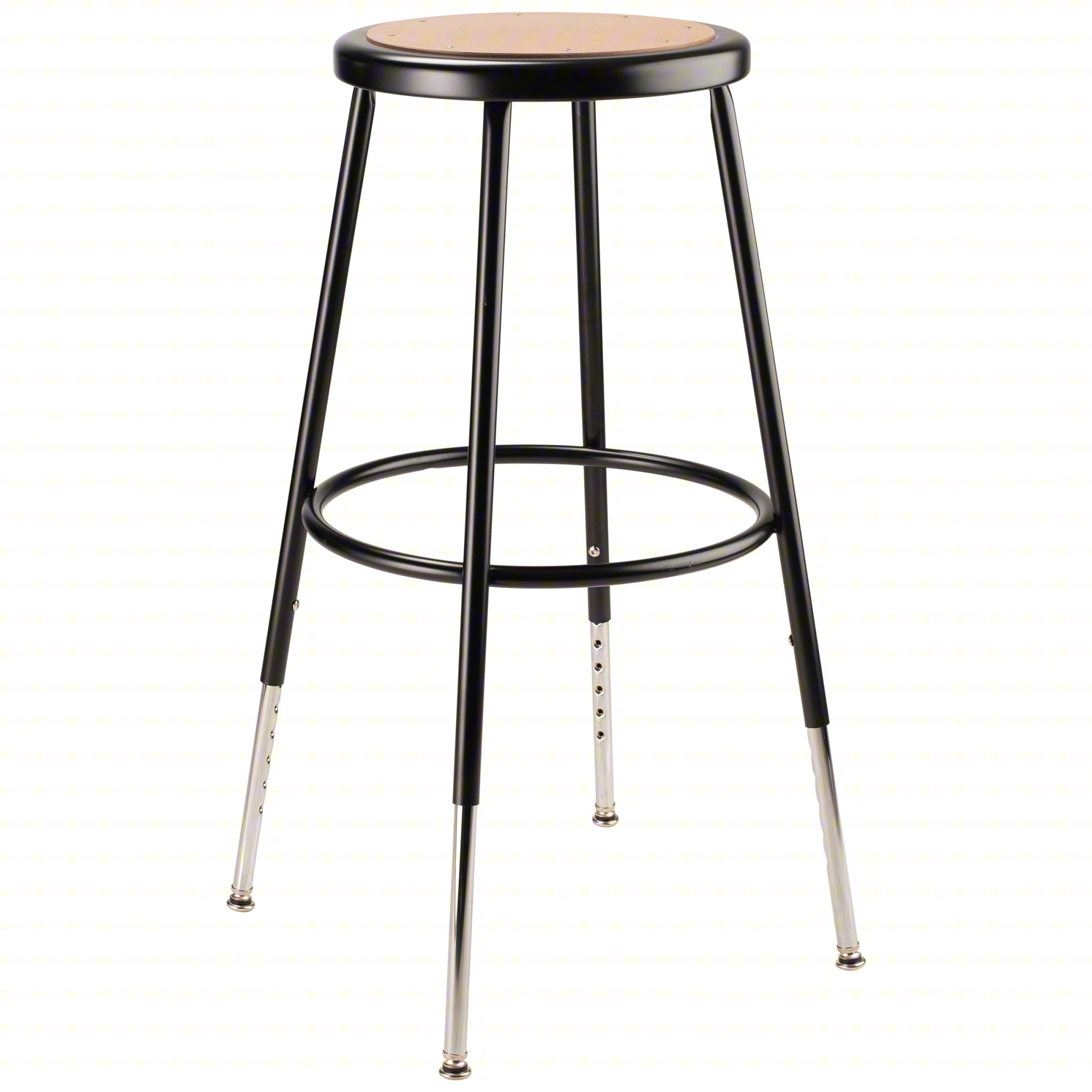 Round Stool,Adjustable Legs,Black,25"H