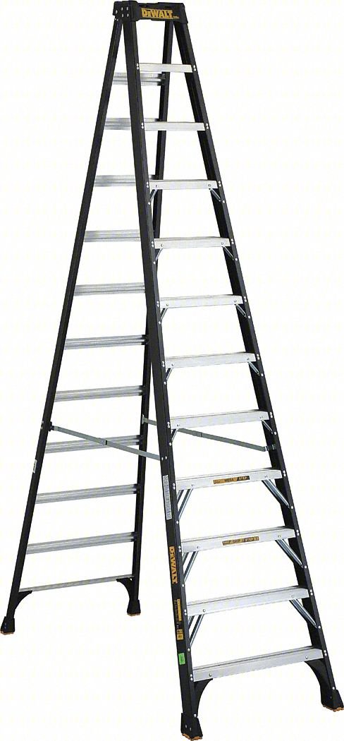 Stepladder,Fiberglass,12 ft H,300 lb Cap