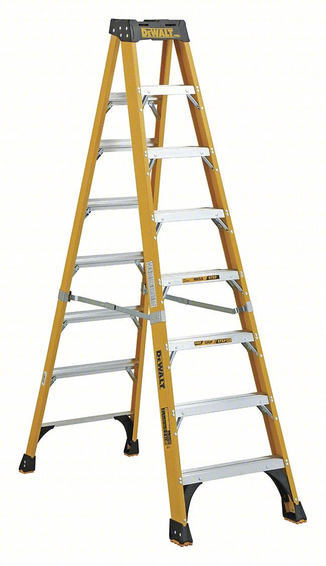 Stepladder,Fiberglass,8 ft. H,500 lb Cap
