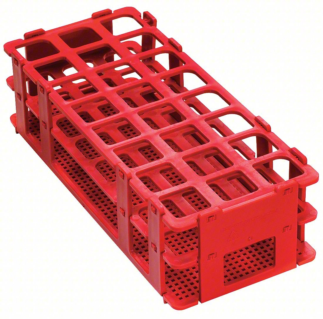 Test Tube Rack,No-Wire,25mm,Red