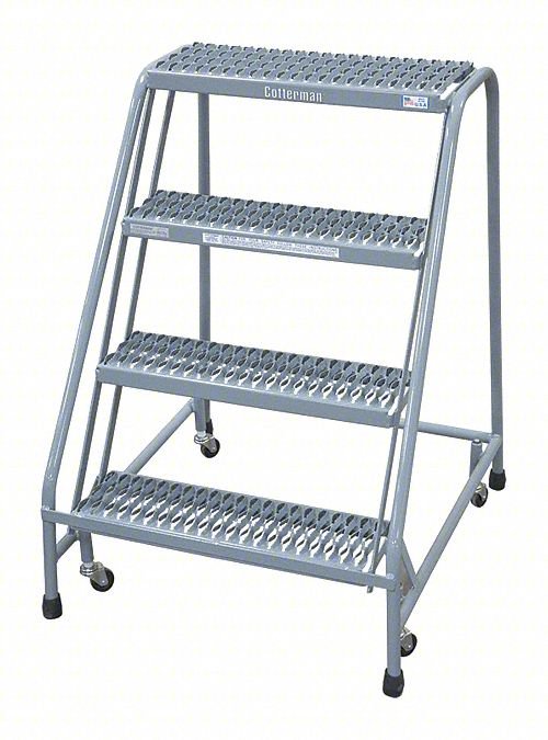 Rolling Ladder,Steel,40In. H.,Gray