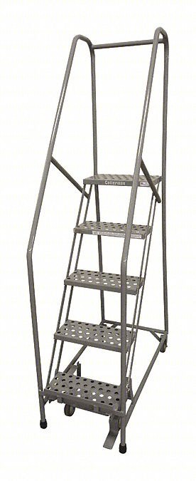 Rolling Ladder,Steel,80In. H.,Gray