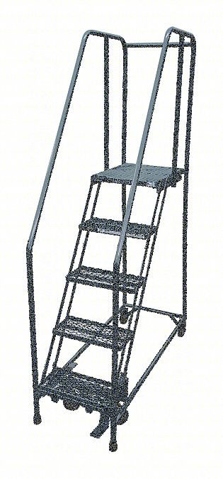 Rolling Ladder,Steel,80In. H.,Gray