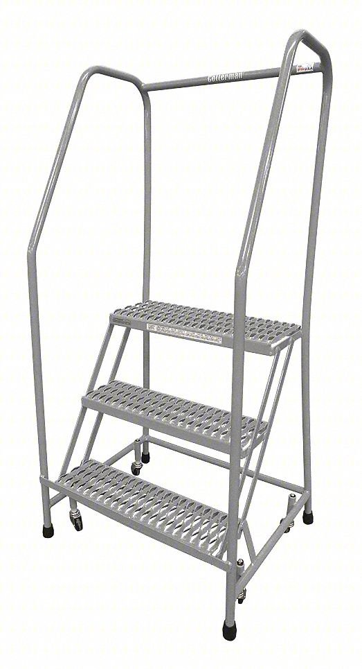 Rolling Ladder,Steel,60In. H.,Gray