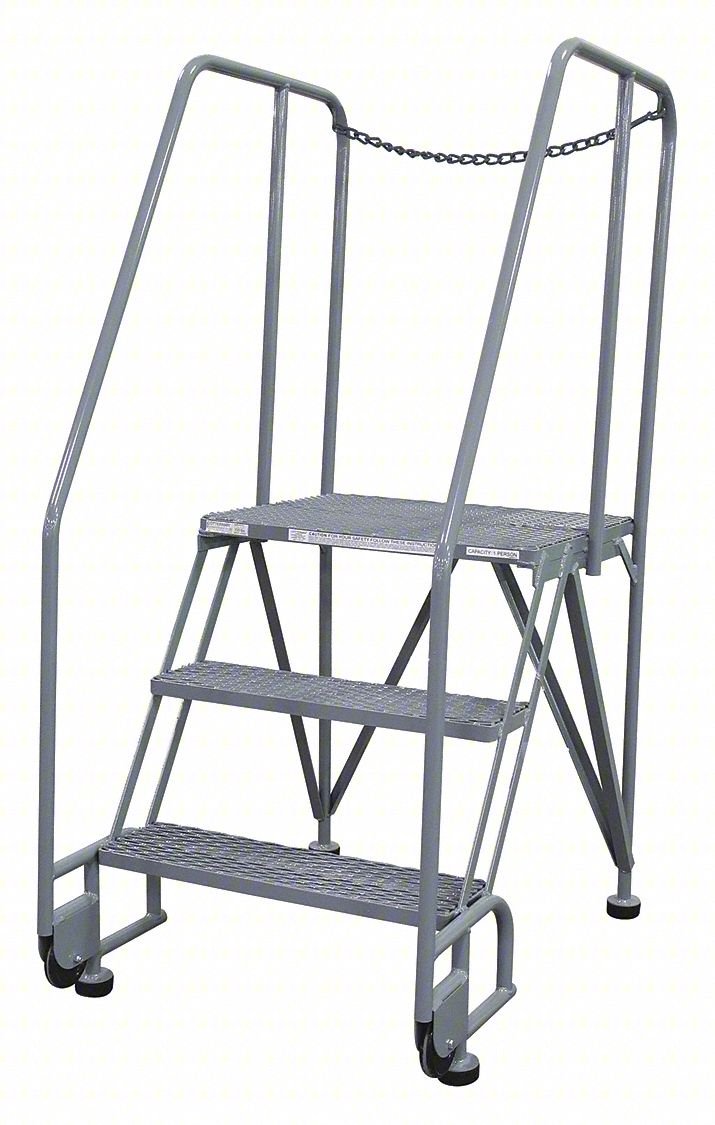 Tilt and Roll Ldr,Steel,60In. H.,Gray