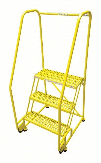 Tilt and Roll Ldr,Steel,60In. H.,Yellow
