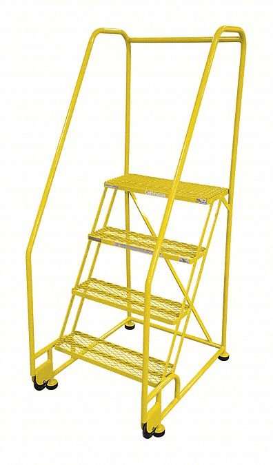 Tilt and Roll Ldr,Steel,70In. H.,Yellow