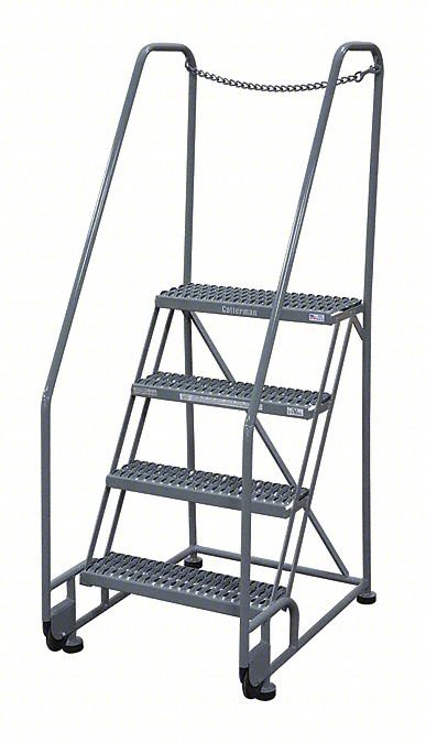 Tilt and Roll Ldr,Steel,70In. H.,Gray