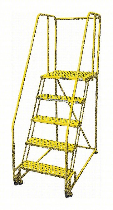 Tilt and Roll Ldr,Steel,80In. H.,Yellow