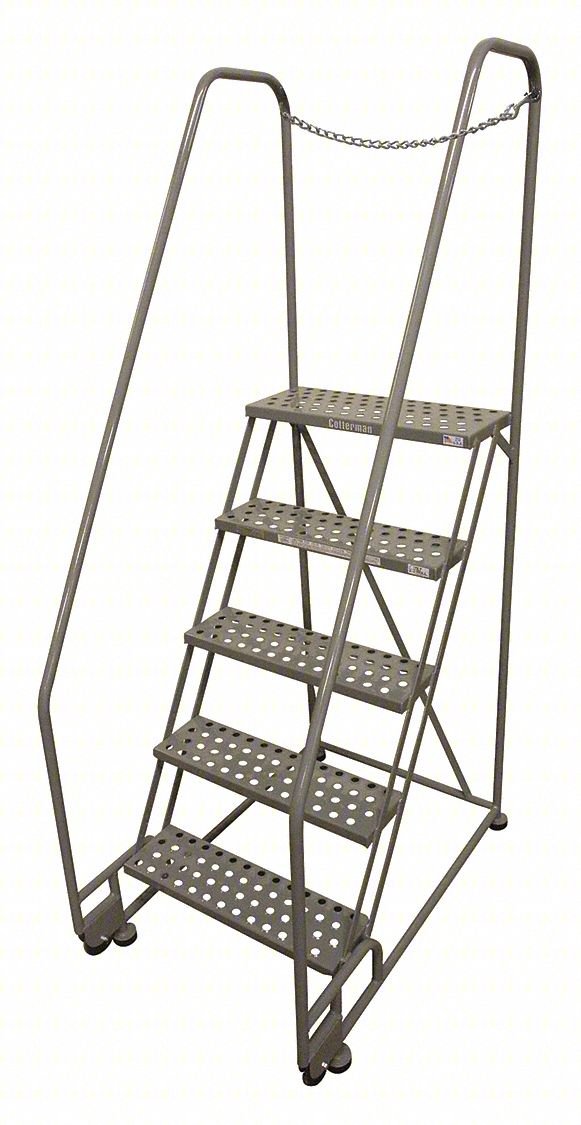 Tilt and Roll Ldr,Steel,80In. H.,Gray