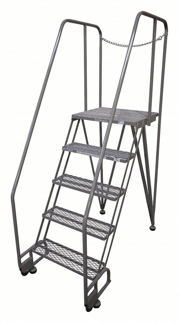 Tilt and Roll Ldr,Steel,90In. H.,Gray