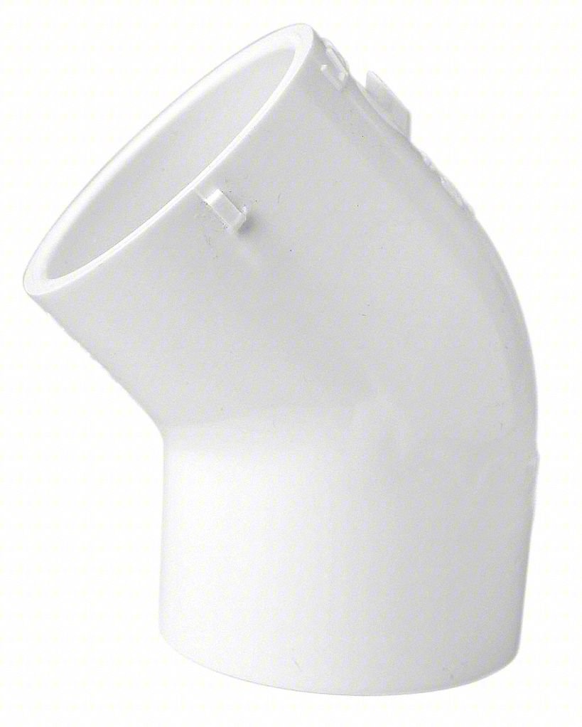 45 Elbow,2 in,Schedule 40,Socket,White