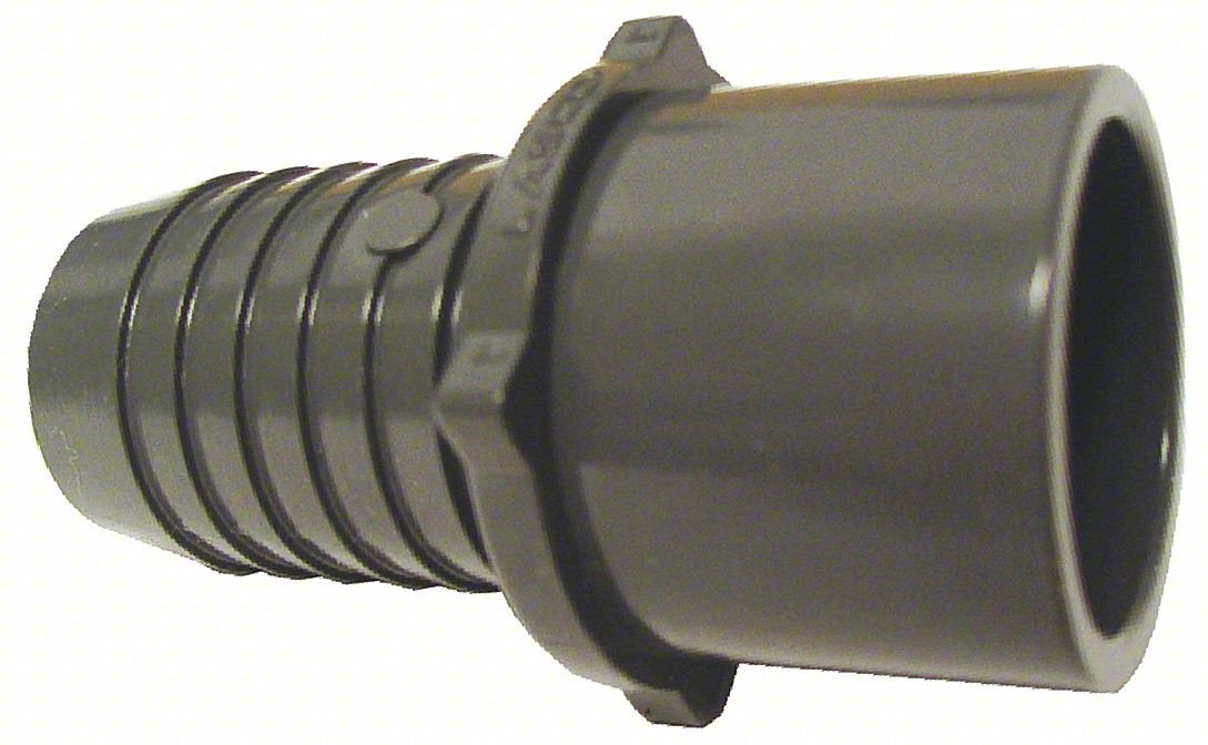 Adapter, 1 in, Insert x Spigot,Gray