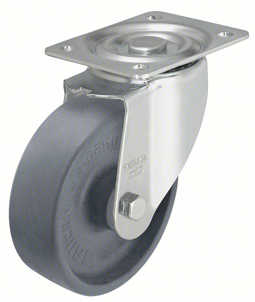 PLATE CASTER,SWIVEL,4 15/16"H