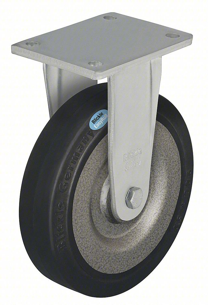 PLATE CASTER,RIGID,RUBBER,6 11/16"H