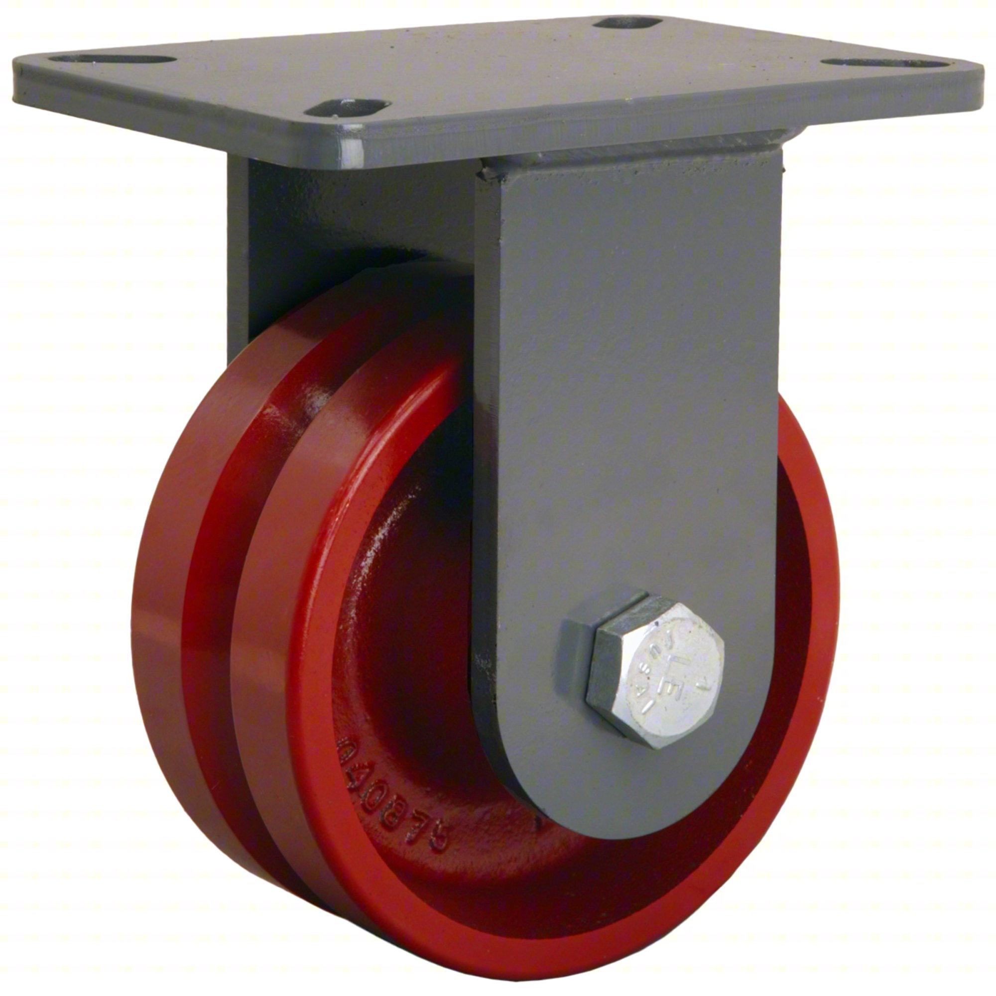 PLATE CASTER: RIGID, STEEL, 6 IN WHEEL D
