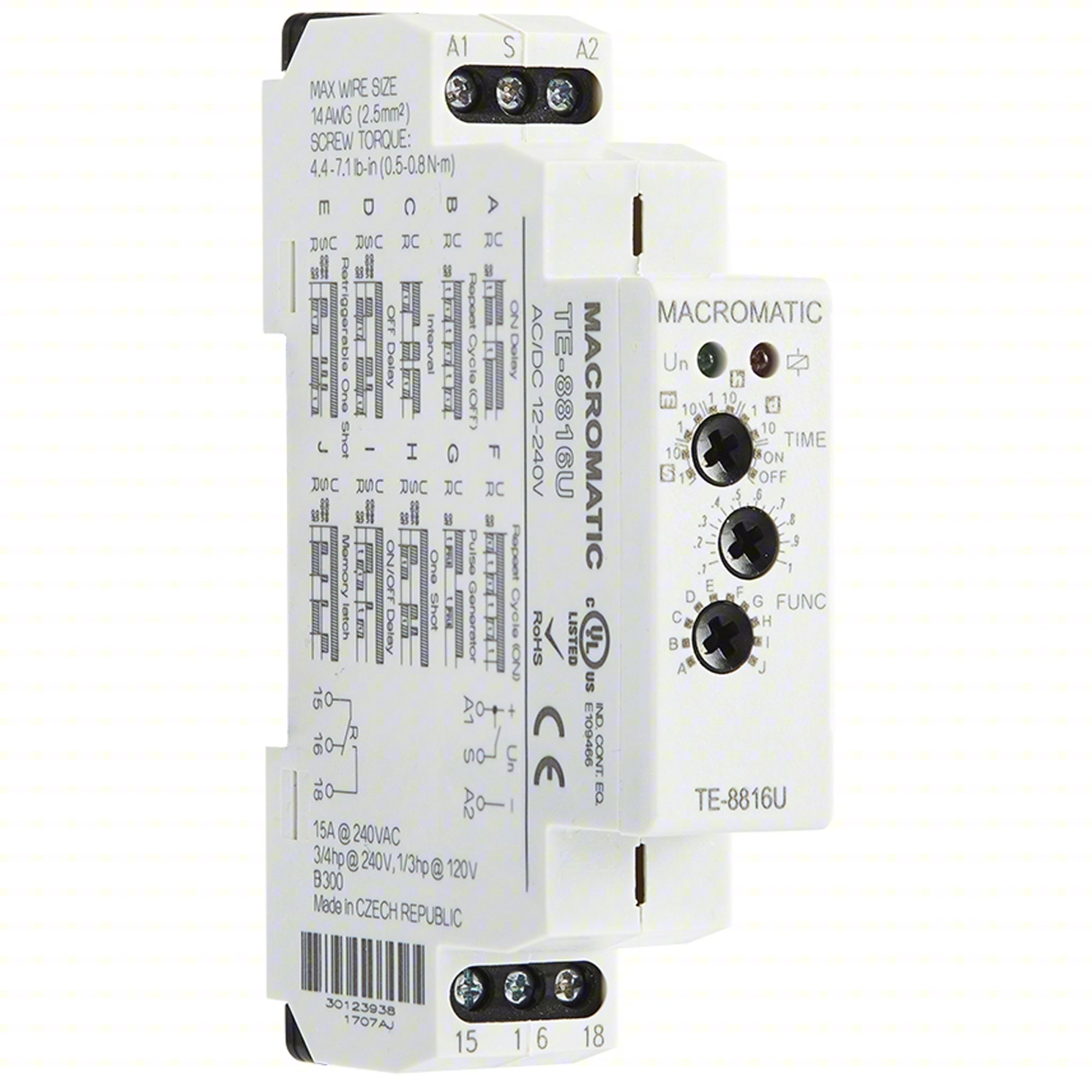 MULTIFUNTIMEDELAYRELAY, 240VAC, 6PINS