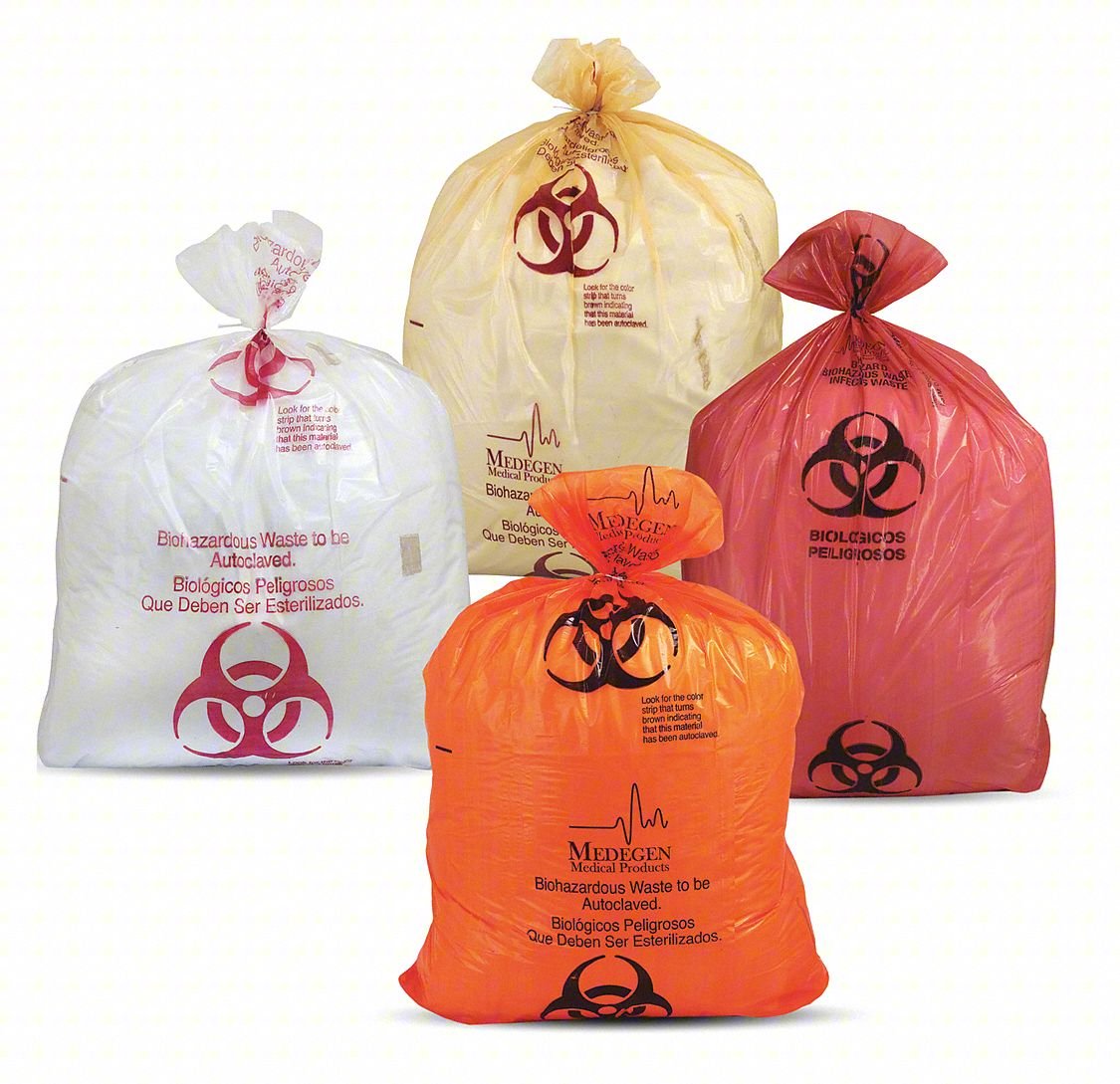 Autoclavable Biohazard Bags,LDPE,PK,100