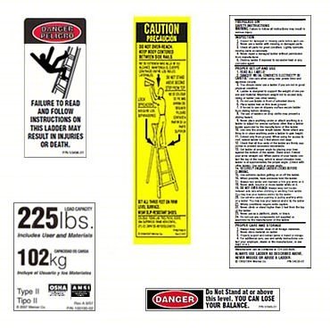 AL Stepladder Safety and Instr. Labels