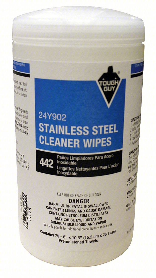 SS Cleaner Wipes,10 1/2" x 6",75 ct
