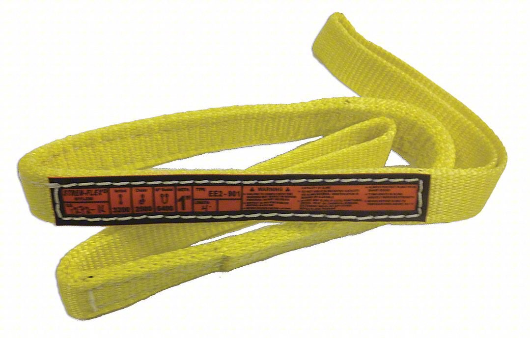 WEB SLING,FLAT EYE,3 FT L,6,400 LB CAP.