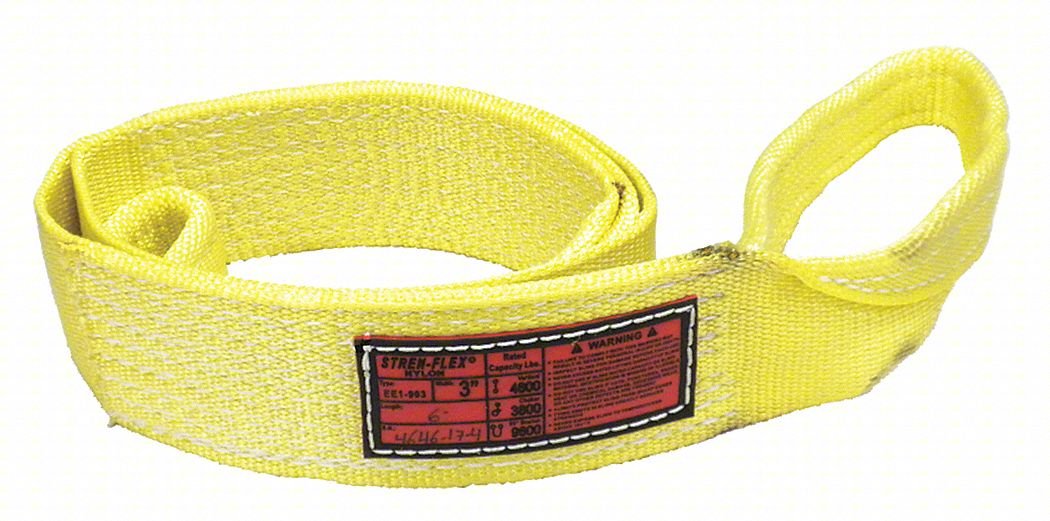 WEB SLING,FLAT EYE,3 FT L,16400 LB CAP.