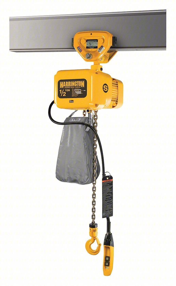 Elec. Chain Hoist w/Trolley,1000 lb.