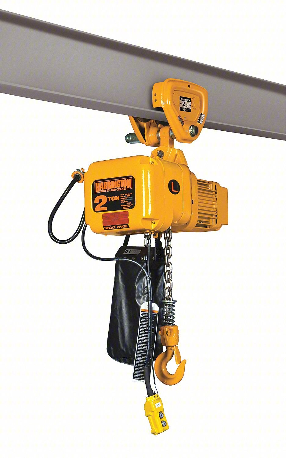 Elec. Chain Hoist w/Trolley,1000 lb.