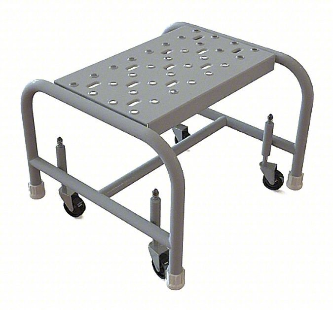 Mobile Step Stand,Steel,Perforated,16inW