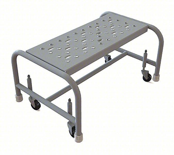 Mobile Step Stand,Steel,Perforated,24inW