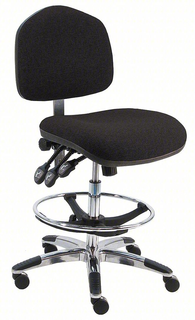 DRAFTING CHAIR,34.5 IN H,SILVER