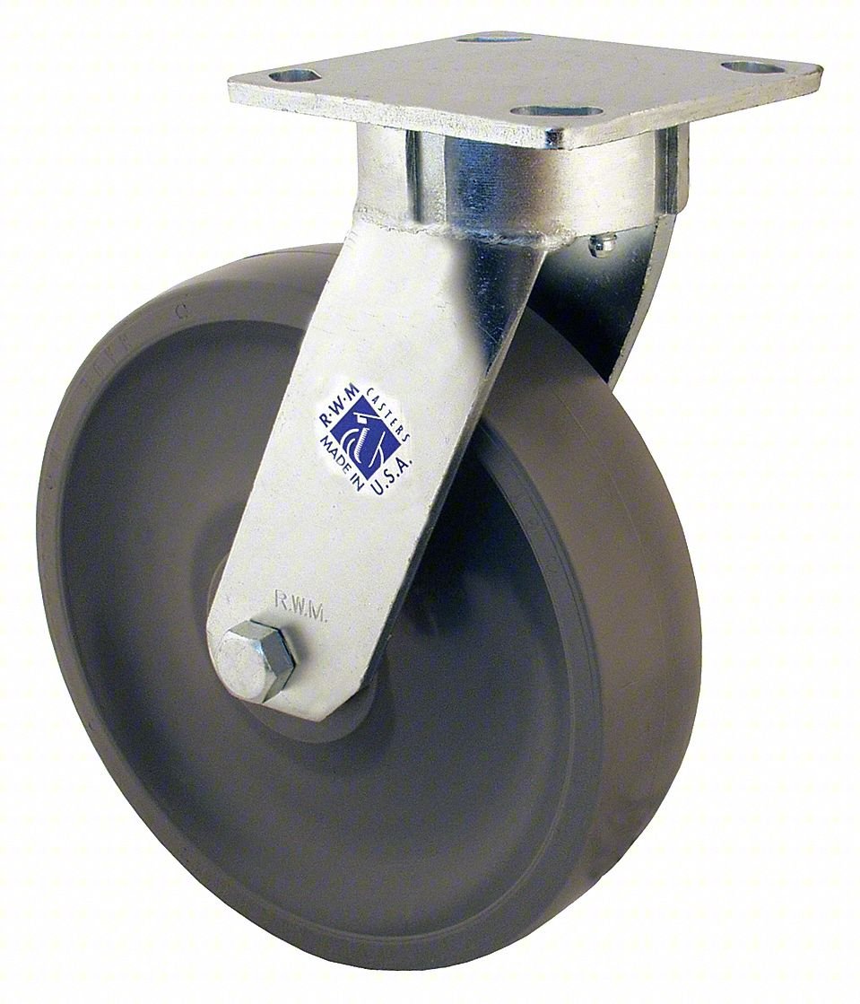 PLATE CASTER,SWIVEL,ELASTOMER,7 1/2"H