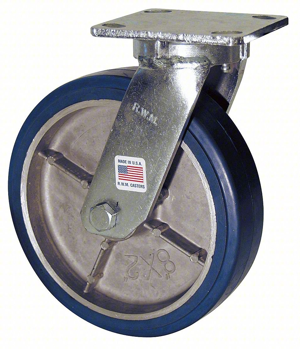 PLATE CASTER,SWIVEL,POLYURETHANE,7 1/2"H